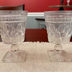 Set of 2 Colony Park Lane clear glass water goblet